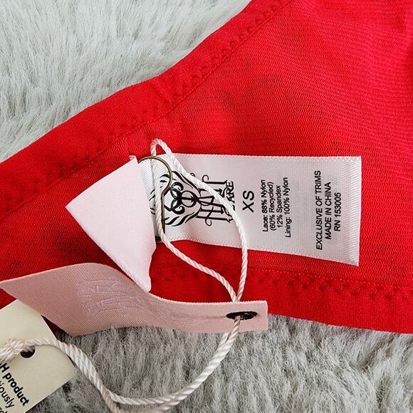NEW We Are Hah Free People Don't Cross Me Lace Halter Bralette Blood Orange - Picture 9 of 13